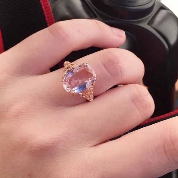 Gorgeous Rose Gold Filled Pink Sapphire Ring New - Picture 5 of 5